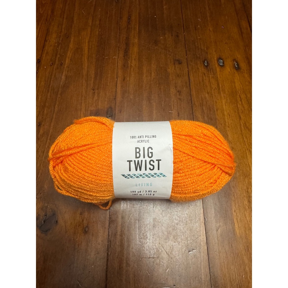 Big Twist Living Yarn 199 yd‎ Orange Acrylic Medium Weight Knitting Crochet